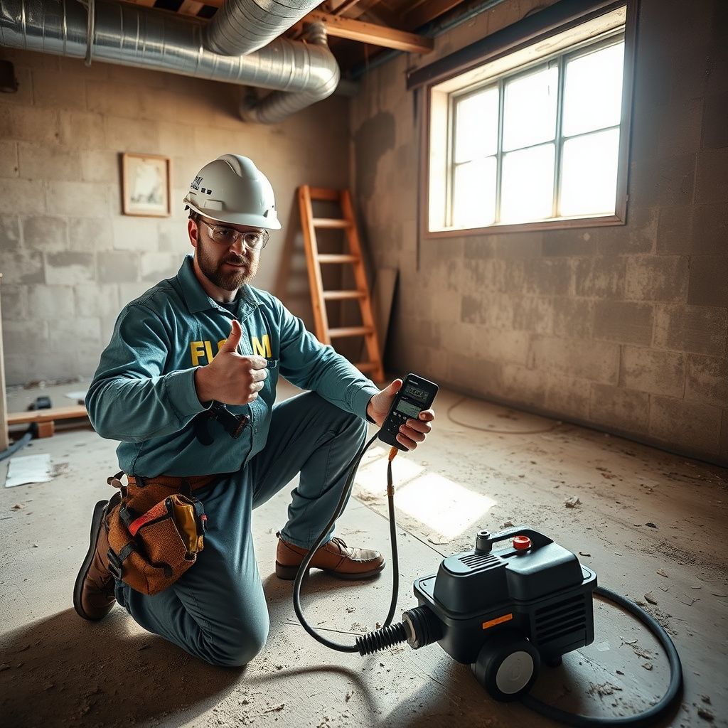 A certified Lone Star Mold Co technician explaining the mold remediation process and safety protocols to a homeowner in a Balch Springs living room.